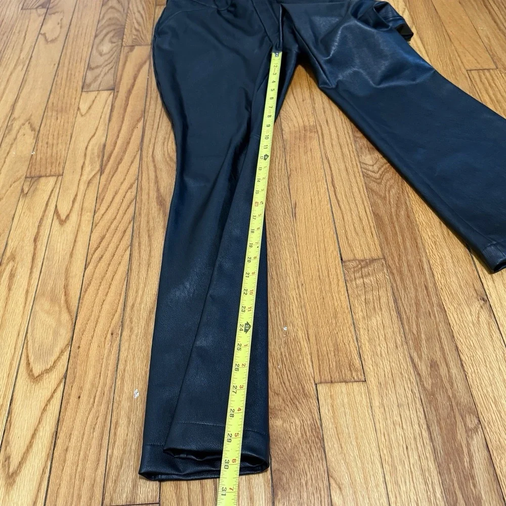 Spanx Black Leather Like Flare Pants Size‎ Medium Petite